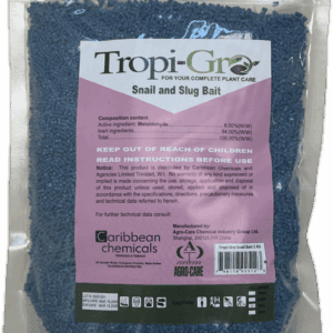 Package of Tropi-Gro Snail and Slug Bait for garden pest control.