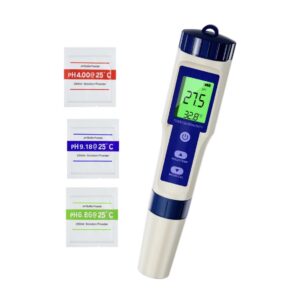 5 in 1 TDS, pH, EC, Salt, and Temp Meter Tester