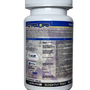 A white supplement bottle with a blue label containing detailed text and warnings.