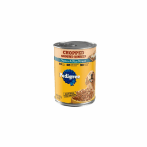 A can of Pedigree chopped dog food with gravy.
