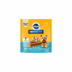 Pedigree Dentastix dog treats package for oral care and healthy teeth.