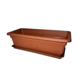 Flower Trough with Saucer - Terracotta