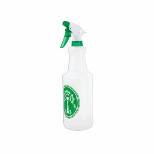 A white spray bottle with a green trigger and label.