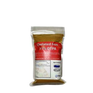 Package of Chelated Iron EDTA for plant nutrition.