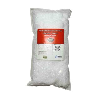 Bag of white plastic pellets for manufacturing.