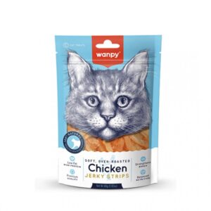 Wanpy Cat Soft Oven-Roasted Chicken Jerky Strips 80g