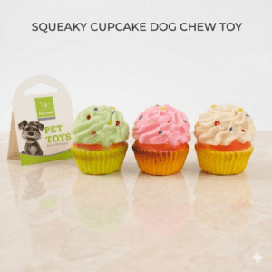 Squeaky Cupcake Dog Chew Toy